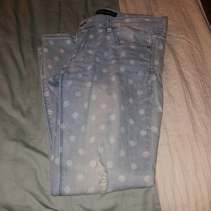 Express ripped polka dot women's jeans